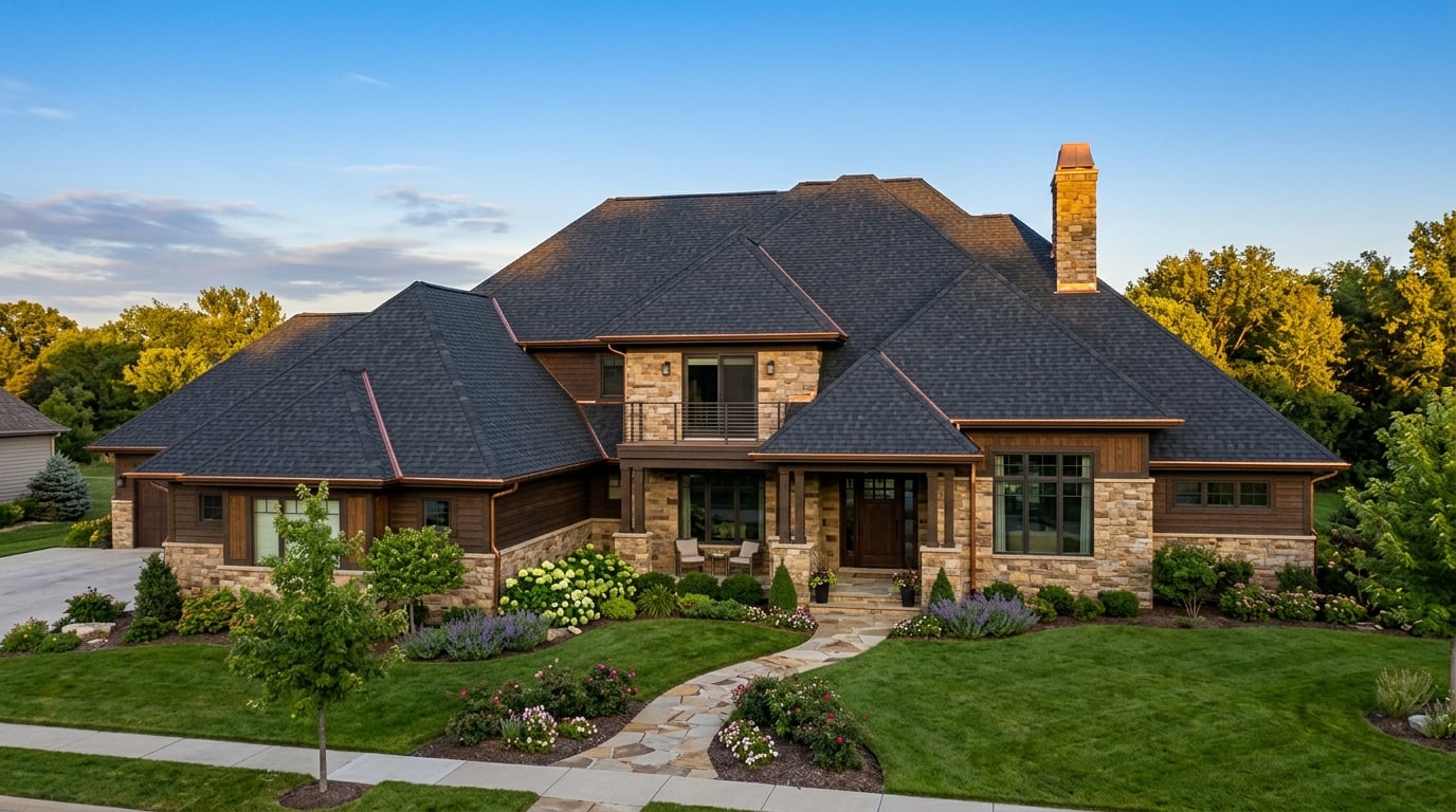 Completed residential roof by Vision Roofing