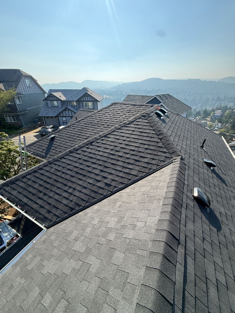 Completed shingle roof replacement in BC