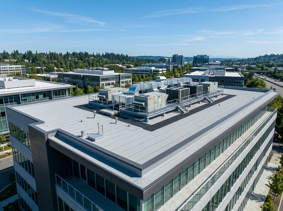 Commercial flat roofing project